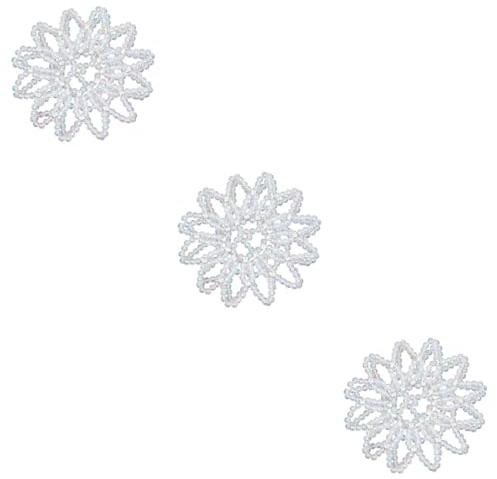 FRCOLOR 3stücke Elastic Crochet Hair Snood Mit Perlen Und Strass Elegante Haarkappe Für Tanzaufführungen Und Sportevents Für Haartypen Und Farben