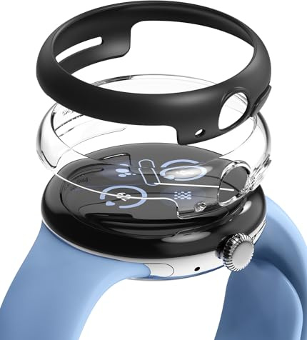 Ringke für Google Pixel Watch 2 Schutz [41mm], Slim - Clear/Matte Black | [Nur Rahmen] Kratzfeste leichte Hart-PC Bumper Schutzhülle