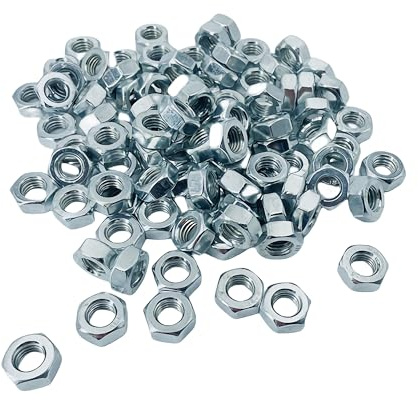 FOCMKEAS 60PCS M6-1 Hex Nuts, Carbon Steel, Zinc Plated