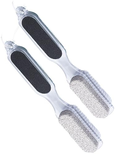Ipetboom 2 Piezas 4 1 cepillo para fregar los pies ducha de piedra pómez quita durezas pinceles para uñas ferramentas kit de exfoliación más suave raspado de pies liso colocar