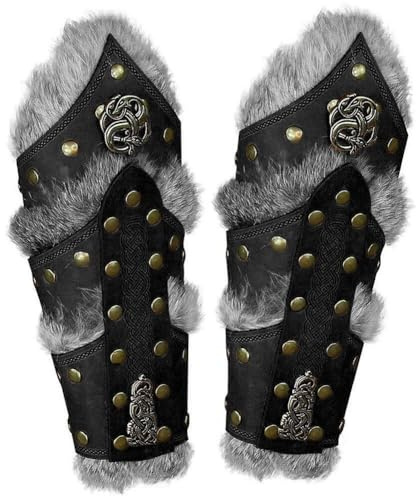 Abbdbd Viking Leder Gauntlet Armband - Mittelalterliche Bracers Cosplay Armwärmer, Brazer Wikingerschmuck Für Männer Frauen, Lederpiratenritter -brazer, Halloween -kostüm