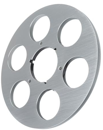 Carrete Vacío de 1/4 10,5 Pulgadas, Carrete de Recogida Vacío Universal de 6 Orificios para Reproductor de Cinta de Carrete a Carrete (SILVER)