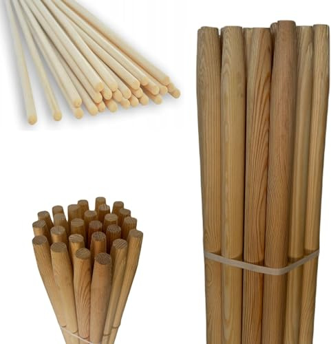 Besenstiel 130cm - Holzstiel - Gerätestiel - Spatenstiel - Ersatz - Spaten - Stiel aus Buch - Ersatzstiel - Gartengeräte - Buchenholz - Spatenstiel (5 Stück)