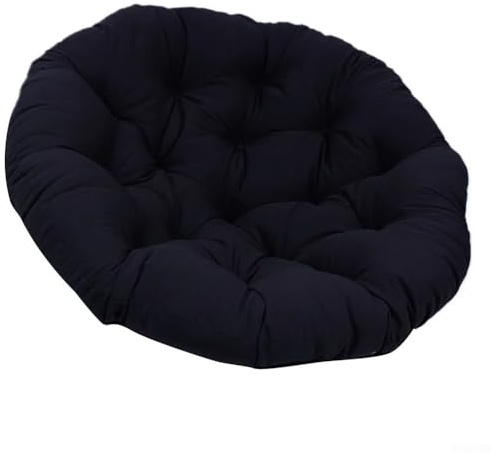 HpLive 50x50cm Kissen Sitzauflage Schwingsessel Rundes Dicke Stuhlkissen Bequem Weich Sitzkissen Hängesessel, Terrassensitzkissen Stuhlkissen(Schwarz)