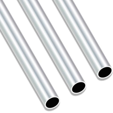 iMeistek 6063 Aluminium Round Tube, 250mm Length 16mm OD 14mm ID Seamless Straight Round Tubing for Industrial, Decorative, Architectural (3PCS)