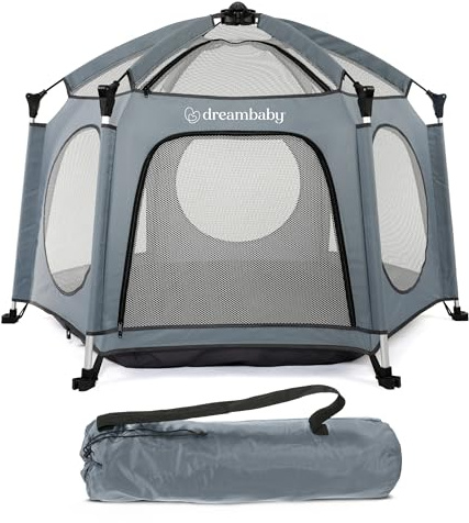 Dreambaby Adventure lekhage, omedelbar pop up-lekhage för spädbarn, bärbar 6 panellekhage för spädbarn, UV-skydd skydd och förvaringsväska inkl. Lämplig för inomhus- och utomhusbruk