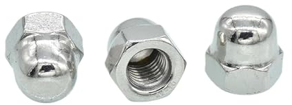 Sicherungsmuttern, M3 M4 M5 M6 M8 M10 M12 M14 M16 Hutmuttern aus Edelstahl 304 in Hutmuttern DIN1587 (Farbe: Silber, Größe: M8 (10 Stück))(M16(2PCS))