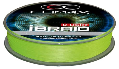 Climax iBraid U-Light Chartreuse 135m ultradünne geflochtene Angelschnur, Durchmesser pro mm:0.06, Länge m:135