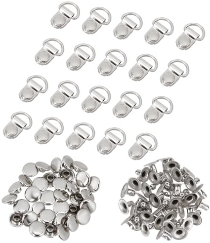 PH PandaHall Ganci per Lacci per Stivali Tibetano Occhielli Gancio per Lacci In Metallo Fibbia Anello A D con Rivetti per Scarpe Da Trekking Da Arrampicata