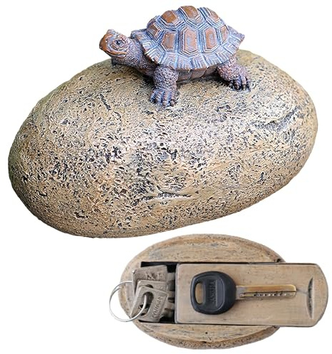 Memeyou Fake Rock Key Hider Decoration Safe Holder For Outdoor Yard Garden Outside Large Size Design Hide A House Spare Key Lock Box Turtle