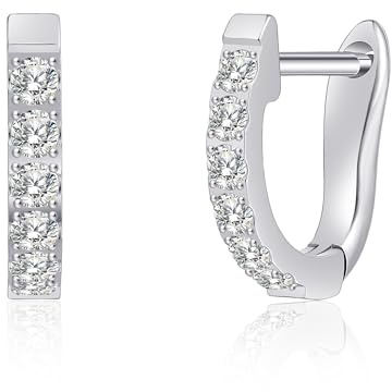 Limerencia Hypoallergen Reintitan Huggie Creolen Ohrringe, F136 Implant Grade Titanium kleine U-förmige Manschette Ohrringe Leichtgewicht für Frauen empfindliche Ohren (Silber, 8mm)
