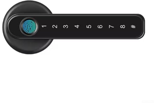 Zilimontt Smart Lock Front Door, Fingerprint/keyless Door Lock, Keypad Door Lock, Smart Door Handle, Electronic Digital Door Lock, Bedroom Biometric Door Lock(Black)