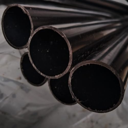 1m Length Solvent Weld PVC Pipe Plastic 32mm Waste Pipe- Black (Pack of 4)