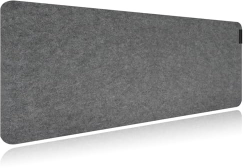 Schreibtischunterlage Filz | 90X45cm | Rutschfester Desk Mat | Filz - Mauspad Groß | Office-Desktopschutz | Schreibtischmatte für Büro und Zuhause (dunkelgrau)