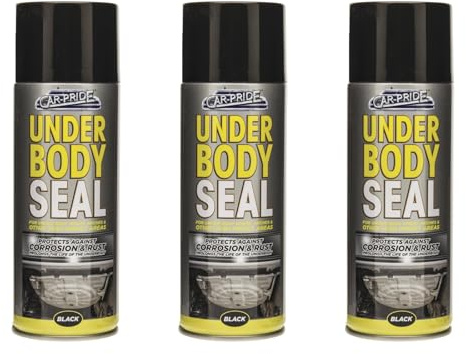 MIXEL Under Body Seal Black Spray, Long-Lasting Finish, Quick-Drying Formula, Rust and Corrosion Protection, Perfect for Cars, Trucks, SUVs, Off-Road Vehicles, 400ml, (3 Pcs)