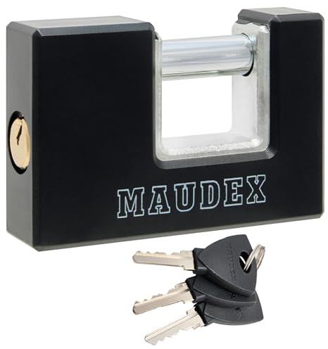 Maudex® RZB75 Cadenas conteneurs maritime avec 3 clés - Anse en acier résistant aux coupures 10 mm - Protection contre les intempéries en ABS | Cadenas d'extérieur pour conteneurs
