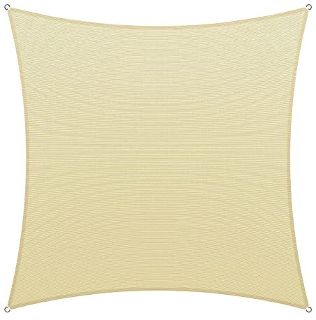 MNIHSFRTY Vela ombreggiante da Giardino, Telo ombreggiante da Esterno, 6x6 Piedi, Rettangolare, Impermeabile, con Protezione UV, Tessuto per Esterni, Durevole, Resistente agli Strappi, Vela