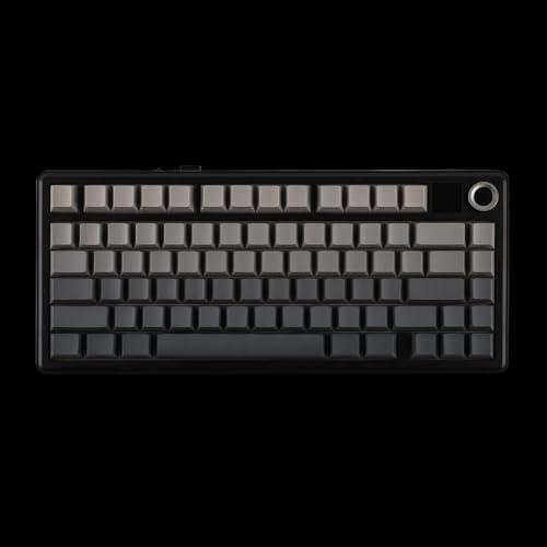 QPSJXN F75 MAX 75 por ciento de Teclado mecánico de Junta en Caliente con Pantalla TFT Bluetooth 2.4GHz inalámbrica para PC y por(Black (Side-Printed))