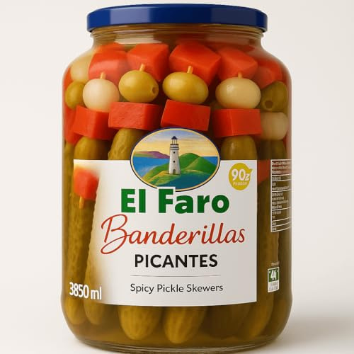Banderillas - Spanish Spicy Pickle Skewers, 3850ml, tub drained weight: 1800g
