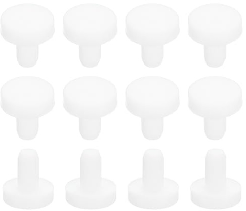 sourcing map 35Pcs Silicone Hole Plug 4mm, White High Temp T Type Rubber Stoppers for 3.3-4.05mm Hole, Solid Waterproof Button Hole End Covers for Powder Coating, Sealing Plugs, Pipe Holes