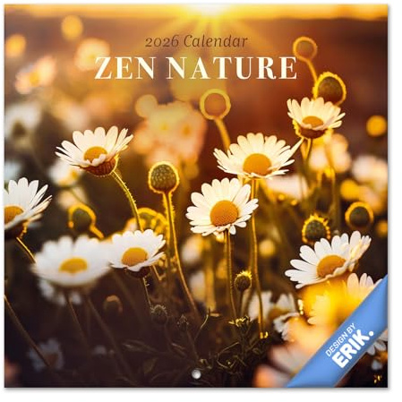 Grupo Erik - Calendrier 2026 Mural Nature Zen - Calendrier Mural 2026 Mensuel │ Idee Cadeau : Calendriers Muraux │ De Janvier à Décembre : Espace pour notes et Illustrations décoratives (30x60 cm)