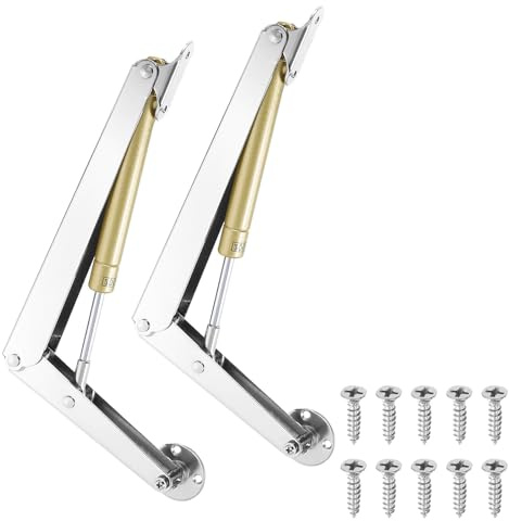 Jiavlyx 2 Piezas Bisagra Cierre Suave De Soporte De Tapa, Bisagras De Soporte De Tapa, Soporte De Carga 150N, Bisagras Plegables Elevables, Para Puertas, Armarios Cocina, Tapas, Camas Plegables