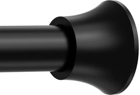 Black Tension Shower Curtain Rod Shower Tension Rods for Window Adjustable 30 To 64 Inch,Shower Curtain Rods Spring Tension For Bathroom No Drilling No Rust
