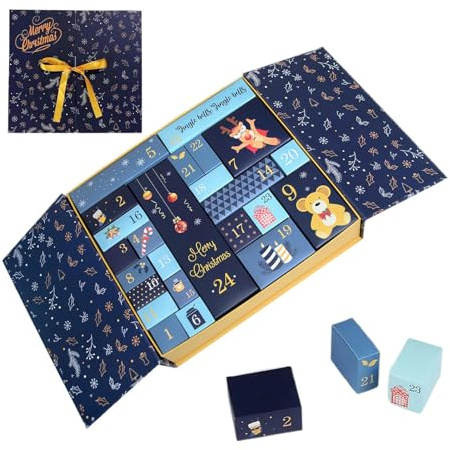 Box De Cuenta De Navidad: Envoltura De Paquete De Calendario De Cuenta Regresiva De 24 Días, Cajas De Número De Cartón Vacío | Christmas And-advent-calender Para Chimenea De Chimenea De La Ventana De