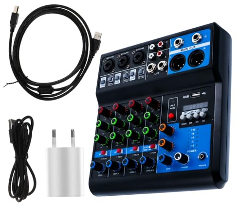 Consola Inalámbrica de Sonido de 5 Canales para Ordenador | Usb, Procesamiento de Voz, Chat y Enseñanza en Línea, Carcasa Abs Negra, Cable USB Incluido