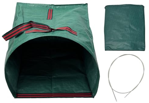 Sacchetti per rifiuti da giardino – Raccoglitore di foglie riutilizzabile resistente e cestino pieghevole per detriti da prato, grande supporto per rifiuti da esterno per foglie, tagliata