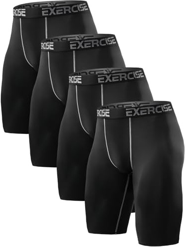 Orrfreer Men's Compression Shorts 4 Pack Lycra Shorts Moisture Wicking Anti Chafing Underwear Base Layer Short Quick Dry Sports Tights Undershorts for Gym Running Workout
