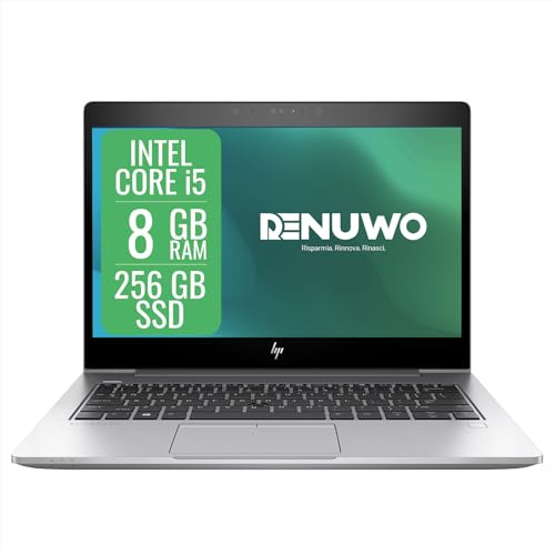 HP Elitebook Laptop Computer Business, Pc Portatile Notebook Intel i5 8th, Ram 8 Gb, SSD 256 Gb, Display da 13.3, Wifi, Windows 11 Pro + Libre Office (Ricondizionato)