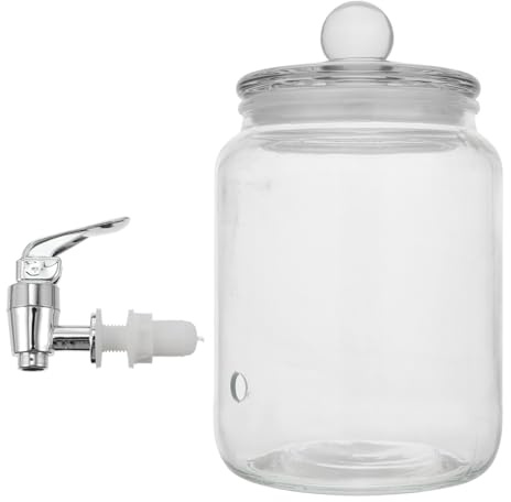 Toyvian Dispensador de Bebida Fría de Vidrio 3 Kg Grifo Abs, Barril Práctico para Vino y Jugos, Dosificador de Barril para Uso en Cocina y Fiestas