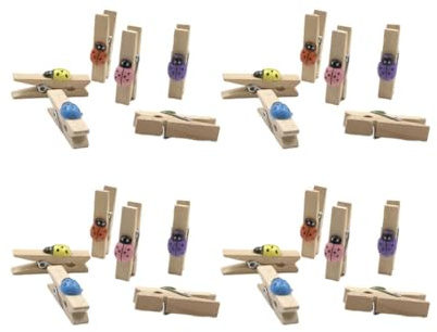 MUELODSIC 30 Pezzi Mini Clip di Legno per Foto, Mollette Portafoto Colorate, Fermagli per Messaggi e Decorazioni da Parete per Casa, Dormitorio e Fai da Te Colore Casuale