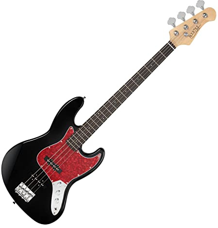 Rocktile Pro JB-30BK Bajo Eléctrico Estilo Jazz 70's - Cuerpo Álamo, Mástil Arce, Diapasón Madera Ingeniería, 2 Pastillas Single-Coil, 2 Volumen, 1 Tono, Negro.