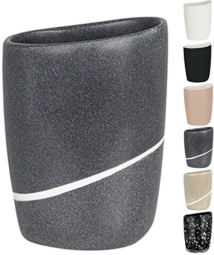 Spirella Zahnputzbecher Zahnbürstenhalter Etna 9x7x12,5 cm Steinoptik - Grau