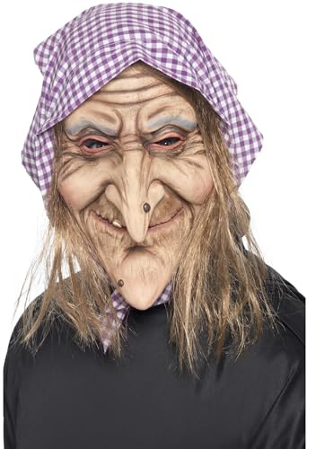 Smiffys Careta de bruja vieja, Para la cabeza, látex Halloween, Carnaval