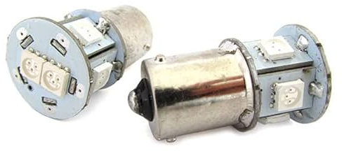 Lampada Led RY5W RY10W BAU15S 12V Arancione Giallo Per Luci Frecce Moto Scooter Piedi Storti 7 Smd