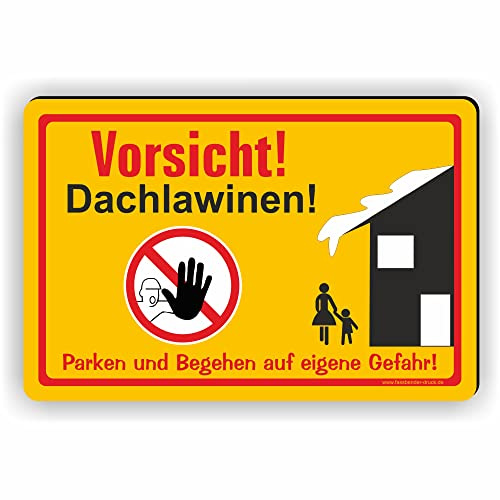 VORSICHT DACHLAWINEN - Winterdienstschilder/WI-005 (10x15cm Schild)