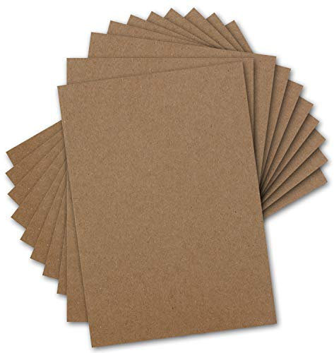 75x Vintage Kraftpapier DIN A4-21 x 29,7 cm - 280gr natur-braunes Recycling-Papier, ökologisch Bastel-Karton Einzel-Karte