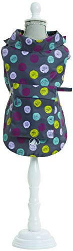 Croci Hunde Regenmantel Farbe mit Drucken in Regendicht Nylon, 25 cm, grau