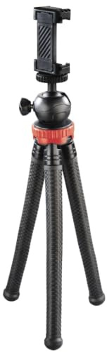 Stativ Flexpro für Smartphone, GoPro und Fotokameras, 27 cm, Rot | 3-in-1 Flexstativ