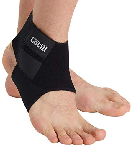 Cotill Ankle Support Brace - Adjustable Ankle Compression Wrap Strap for Ligament Damage & Sprained Ankle, Plantar Fasciitis, Achilles tendonitis, Three Sizes for Men Women (M)