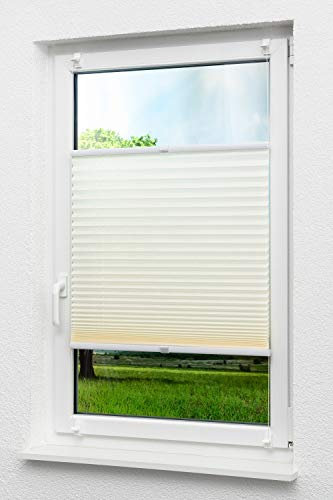 LYSEL Outlet - Plissee Klemmen Hellelfenbein - Plissee in der Größe (Bx H) 60cm * 130cm