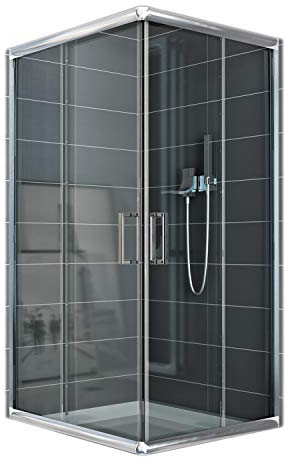 Box Doccia Rettangolare 80x120 H185 Trasparente 6mm mod. Alabama
