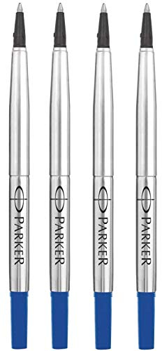 Parker Quink Original Tintenroller-Ersatzminen – 0,7 mm mittlere Spitze – blaue Tinte – 4 Stück