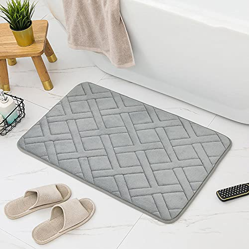 ZJXSNEH Memory Foam Absorbierende Bodenmatten,rutschfeste Bodenmatten am Eingang des Badezimmers und der Toilette,dekorative Fußmatten für Wohnzimmer und Schlafzimmer-Graue I 80x150cm