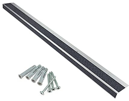 AnTina TAPES® Treppenkantenprofil General Line 9x100cm, schwarz | schraubbar, Antirutsch, inkl. Schrauben, Alu-Träger mit Antirutschbeschichtung· zertifizierte Rutschhemmung, robust