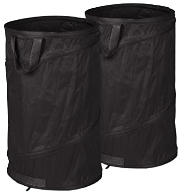 Relaxdays Sacchi da Giardinaggio, Set da 2, Fogliame e Rifiuti, Sistema Pop Up, 120 l, Impermeabile, 72x45 cm, Nero, HD: 72 x 45 cm