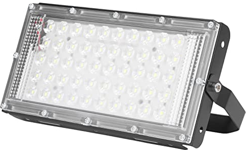 Marhynchus Luz de Inundación LED, 50W, 12V, Luz Diurna Superbrillante, Luz Blanca, Impermeable, Reflector LED para Exteriores, para Patios, Jardines con Enchufe